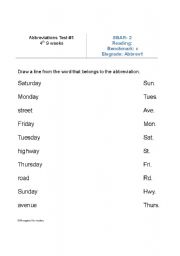 English worksheet: abbreviations