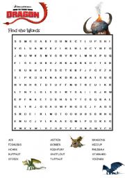 English Worksheet: How to Train a Dragon