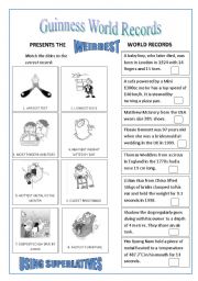 English Worksheet: Guiness World Records : SUPERLATIVES