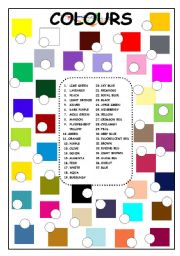 English Worksheet: FUN WTH COLOURS (KEY INCLUDED)