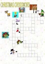 English Worksheet: Christmas crossword