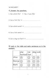 English worksheet: test