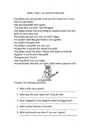 English worksheet: Greek Mythodology