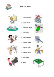 English Worksheet: Free Time Activities