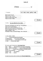 English Worksheet: English grammar test 4th grade