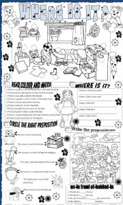 English Worksheet: Prepositions of place