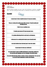 English Worksheet: Food guess game