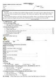 English Worksheet: test