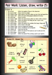 English Worksheet: Pair Work: Listen, draw, write (5)