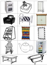 English Worksheet: home - furniture&items