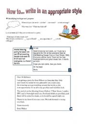 English Worksheet: Writting series:  How to... write in an appropriate style
