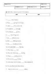 English Worksheet: Verb to be for beginners