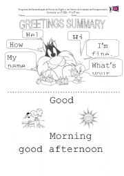 English Worksheet: Greetings Summary