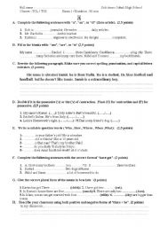 Exam sheet