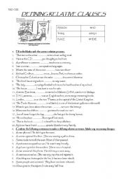 English Worksheet: Defining Relative pronouns