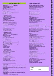Song worksheet - Crazy (by Simple Plan)