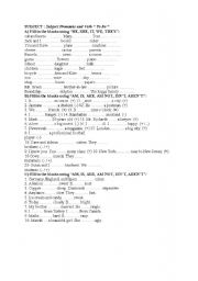 English Worksheet: To be 