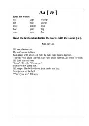 English worksheet: variants of phonics Aa