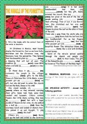 English Worksheet: THE MIRACLE OF THE POINSETTIA
