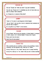 English Worksheet: Politeness