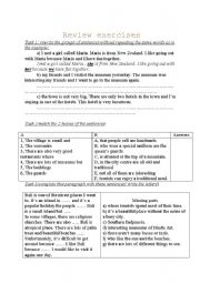 English Worksheet: describing places ( exercises)