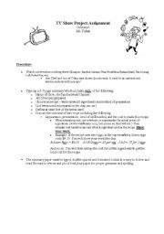 English Worksheet: Culinary TV Show Project