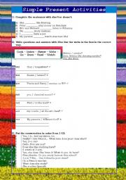 English Worksheet: Simple Present Activities