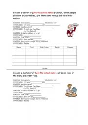 English Worksheet: Ordering Food!