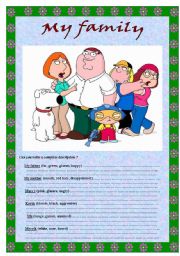 English Worksheet: My family