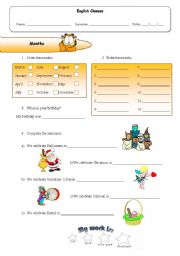 English Worksheet: Months