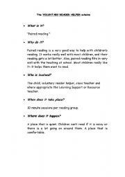 English worksheet: voluntary reader helper