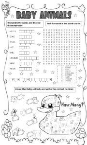 English Worksheet: BABY ANIMALS