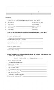 English worksheet: Exam