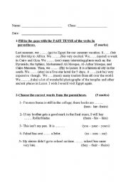 English worksheet: Exam paper for elementary students
