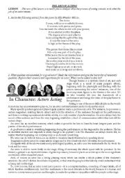 English Worksheet: The Art of Acting part 1