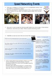English Worksheet: Speed Networking Events (Business English)