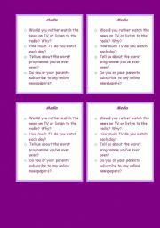 English Worksheet: FCE - Conversation Cards - Part V