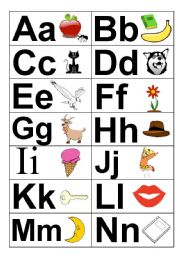 English Worksheet: Alphabet Flash Cards for Beginners