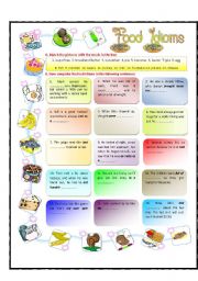 English Worksheet: Food Idioms - Part1