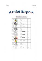 English worksheet: AT THE AIRPORT