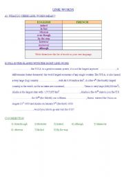 English worksheet: LINK-WORDS