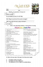 English Worksheet: I am just a Kid