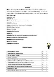 English Worksheet: Twilight 