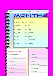 English Worksheet: months