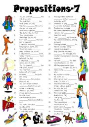 English Worksheet: Prepositions-7 (Editable with Answers)