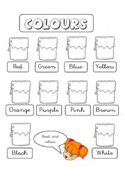 English Worksheet: Colours