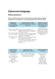 English worksheet: Language classroom