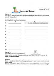 English Worksheet: Deserted Island