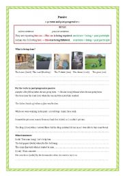 English Worksheet: passive voice present and past progressive