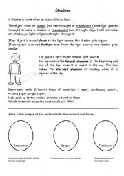 English worksheet: Shadows